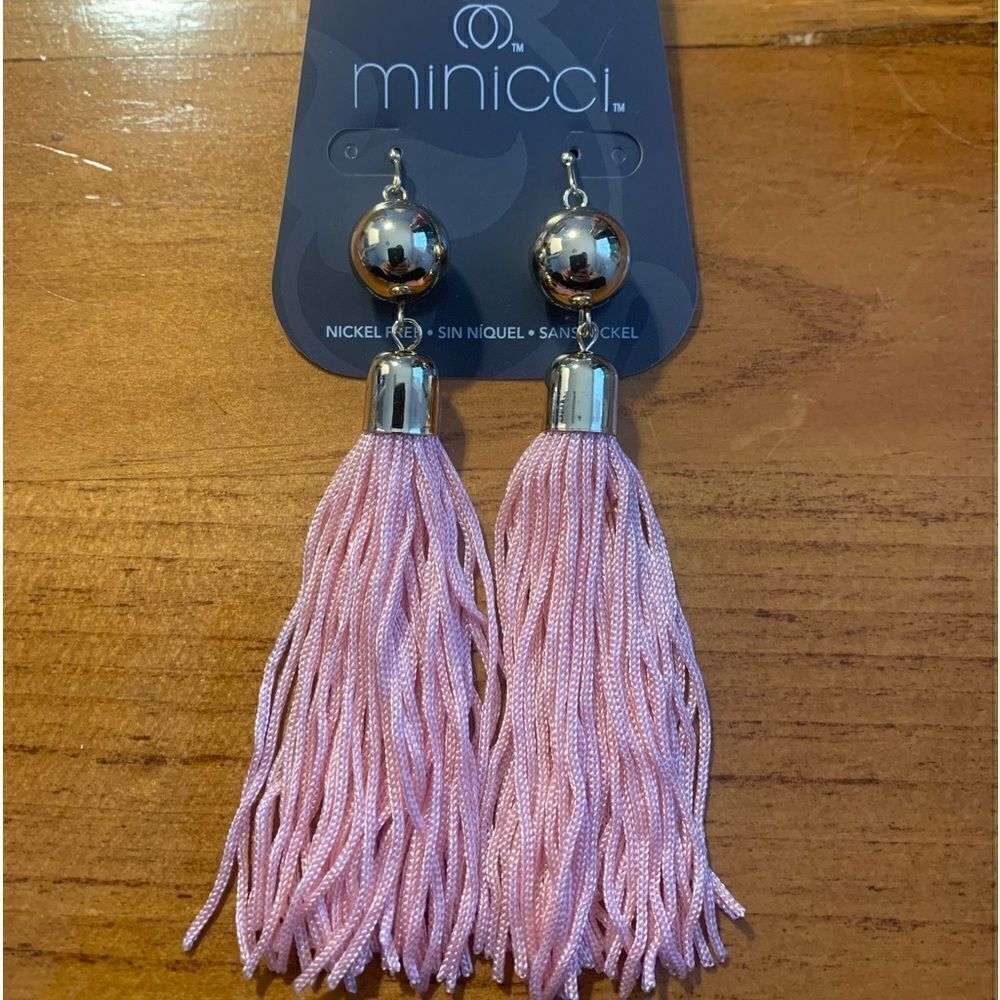 Minicci Pink tassel dangle earrings boho